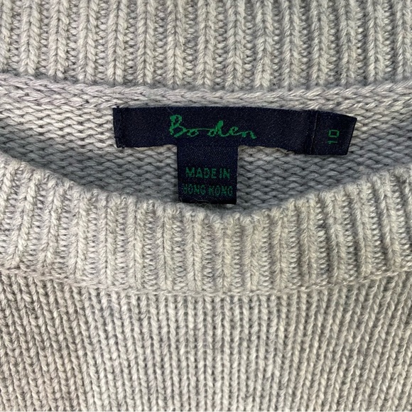 Boden Boatneck Sweater size 10 stripes preppy cotton cashmere angora blend - Picture 2 of 7